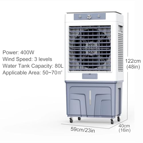 Raffreddatore d'aria evaporativo con 3 velocità e 4 scatole di ghiaccio per raffreddamento industriale e domestico