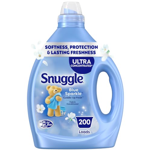 Snuggle Fabric Softener Liquid, Blue Sparkle, 80oz, 200 Medium Loads