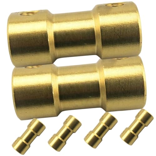 BUGUUYO 6pcs Copper Flexible Shaft Coupling Set Screw Connector for Motor and Shaft, Easy Mounting, Golden Finish, for 3
