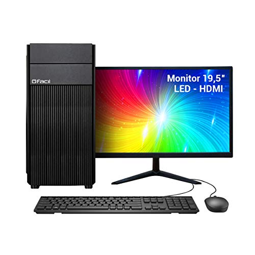 Computador Completo Fácil Intel Core i5 8GB HD 500GB + Monitor HDMI LED 19
