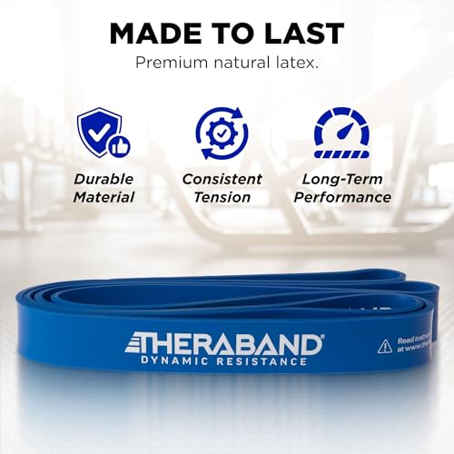 Image of THERABAND High Resistance Band, Heavy Elastic Super Band for Full Body Workouts, Physical Therapy, Strength Training, Durable 41 inch Loop Exercise Band, 35 lbs Resistance