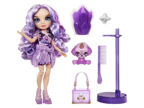 Muñeca Rainbow High Fashion Violet con Slime y Mascota miniatura 6