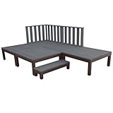 アイガーデン(igarden) アイウッドデッキ PLUS セット 縦柵 ハイフェンス ハイタイプ オリジナル 腐らない 人工木デッキ 縁台 WPC 木樹脂 デッキセットリビング延長 アルミ製 5d3h1sbk(ブラック1.25坪)