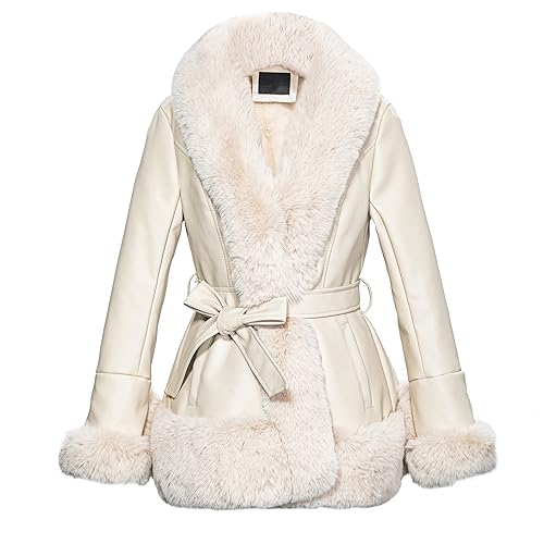 ジャケット・アウター JILLSTUART FUR COLLAR PEACOAT AOWITH Faux Leather Jacket for Women with Faux Fur Collar