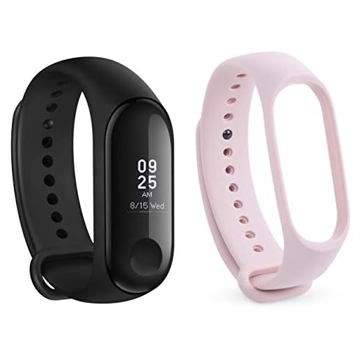 Mi Band 3 (Black) + Additional Strap (Pink)
