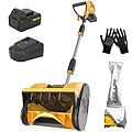 ZEGJAW Cordless Snow Shovel, 20V 12-Inch Electric Snow Shovel, Snow Blower Cordless with Directional Plate and Adjustable Front Handle (4-Ah Battery and Quick Charger Included)
