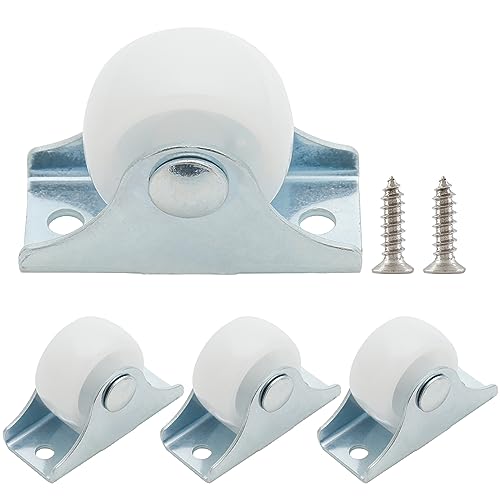 Cjueiom 4 ruedas giratorias de 25 mm / 1 pulgada, ruedas blancas rígidas, fijas no giratorias con placa superior de metal, ruedas fijas de repuesto para equipos de cajones