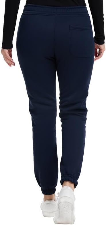 Kitmaz Women's Fleece Lined Joggers - Thermal Winter Scrub Pants, Mid-Rise Stretch Slim Fit with 3 Pockets - Image 2