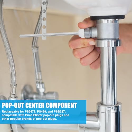 2pcs Lavatory Pop-Up Drain Center Piece Assembly, Bathroom Sink Pivot Ball Rod Stopper Replacement Compatible with Danco 34807 & Price Pfister PS2673 PS469 PSB327 Accessories