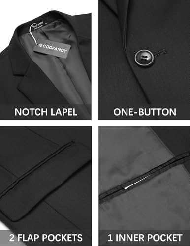 COOFANDY Men 2 Piece Suits One Button Blazer Jacket Tuxedo Slim Fit Suit Pant4
