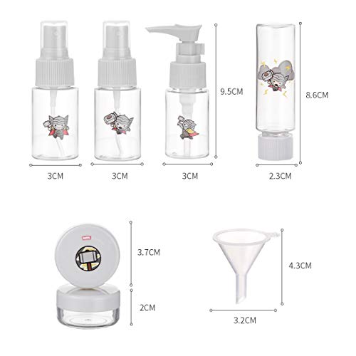 KIT DE FRASCOS PARA VIAGEM MARVEL THOR CINZA 8 PEÇAS