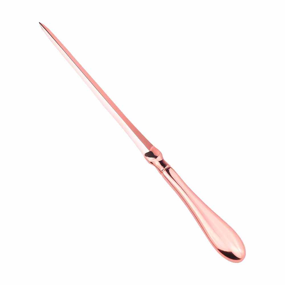Letter Opener, Envelope Opener Knife Metal Letter Opening Knife for Office Home and Office Mail Supplies (Rose Gold)