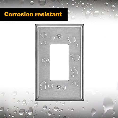 Bestten USWP1-BO1-S-5PK [5 Pack] Bestten Oversized Decorator Metal Wall Plate With Plastic Film, Oversize Decor Receptacle Outlet Cover, Corrosion-Resistant Stainless Steel Switch Cover thumb #3