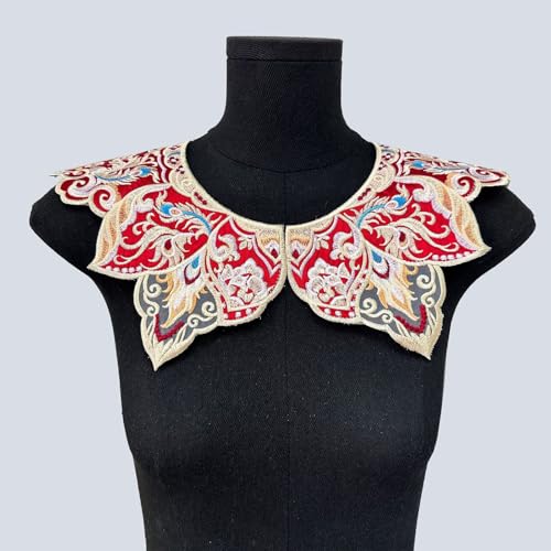 Ethnic Fringed Faux Collar Decorative Half Shawl Cloud Shoulder Collar for Chinese Ancient Festival Neckpiece4