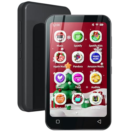 TIMMKOO 80GB Kids MP3 Player with Bluetooth Parental Controls Pre-Installed Spotify Audible 4 WiFi MP4 Music Player(Black)