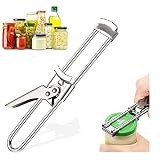 Master Opener Adjustable Jar and Bottle Opener, Adjustable Multifunctional Stainless Steel Can Opene
