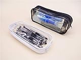 Pack of 4 Clear PVC Pencil Pouch with Zipper, Portable Transparent Big Capacity Pencil Case Makeup...