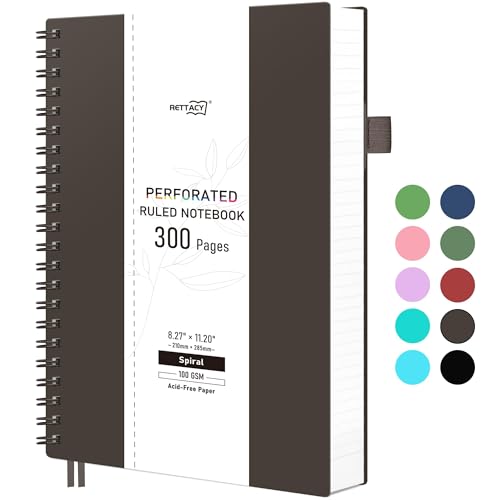 Carnet A4 ligné RETTACY avec 300 pages perforées pour l'écriture au quotidien