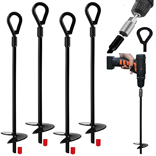 Ancrage au Sol Jayzod, 38,1 cm, Robuste, Protection de Terrier, tentes, balançoires, Trampoline, 4 pièces