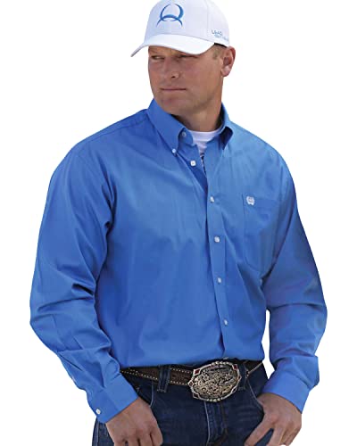 Cinch Western Shirt Mens Long Sleeve Button Down Solid Blue MTW1103799