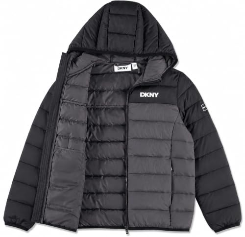 Image of DKNY Boys Winter Jacket, Midweight Puffer Coat, Weather Resistant, Hooded