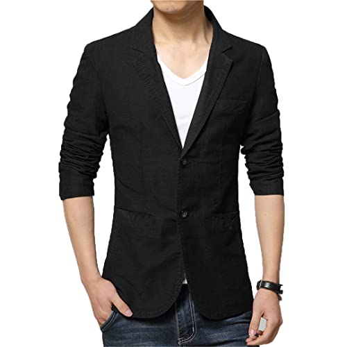 Men Casual Slim Two Single Button Jacket Blazer Blazers