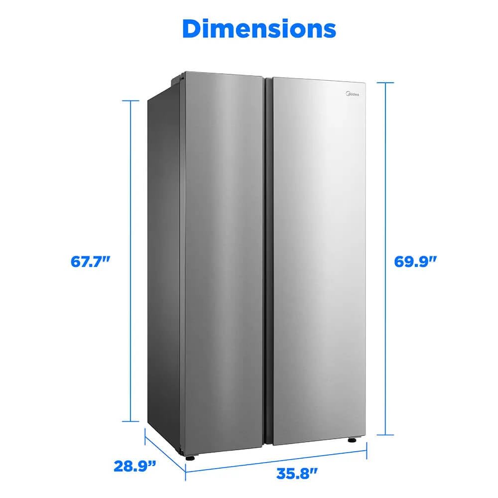 Midea MRS25I7BST 24.5 Cu. Ft. Stainless Counter-Depth Side-by-Side Refrigerator with AutoFill Water Pitcher on Fridge.com