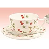 Lieferumfang: 1 Stück TeaLogic Tasse mit Untertasse Mirella Erdbeeren für 0,5L Porzellan weiß rot grün