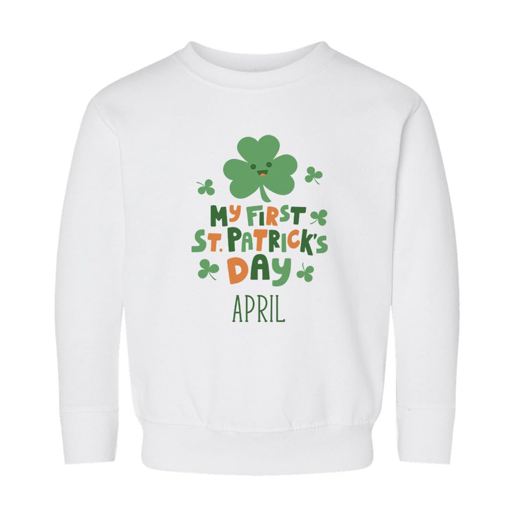 My First St. Patrick's Day April Kids Sweatshirt Toddler 3T White