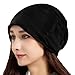 UbdehL Women's Velvet Beanie Winter Korean Fashion Hats Cap Warm Stretch Headwear Soft Skull (Black,One Size)