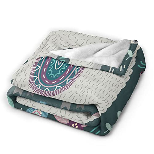 Golakra ALPACA-001 Botanical Throw Blanket Cozy Plush Boho Bohemia Llama Flannel Fleece Ultra Soft Blankets Lightweight Fuzzy Party Blanket Gifts For Adult Bed Couch Sofa Kids 50 Inchx40 Inch thumb #2