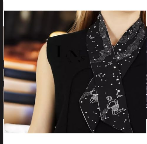 Purse Scarf Silk Hair Scarf for Handbags – A Double-Sided Fashion Skinny Scarves for Women as a Silk Headband Ribbon4