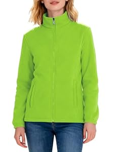 Tincini Fleecejacke Damen Pullover Damen Jacke Plüschjacke Kuscheljacke Hoodie Sweatjacke mit Durchgehendem Reißverschluss Fleecepullover Softshelljacke Outdoor für Wandern (Grün, M)