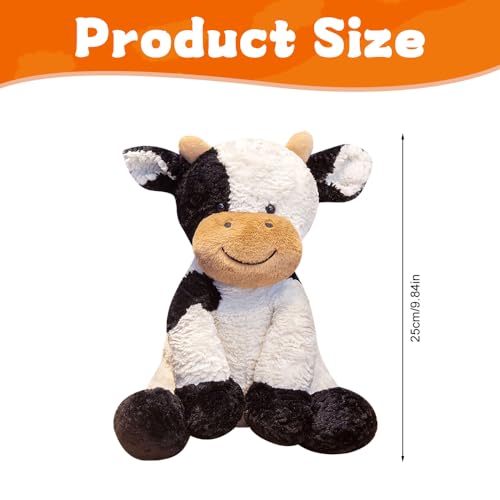 Mineup Plüschtiere Kuh, 25 cm Kuh Plüschtier, Kuh Plüschkissen, Plüschkissen, niedliche Plüschtiere, schwarz und weiß Plüschtiere, Geburtstag, Weihnachten, Geschenke für Jungen und Mädchen