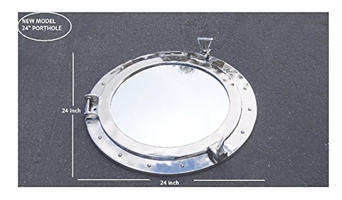 Nagina International Deluxe Class Chrome Porthole Mirror 24" - Porthole - Nautical Wall Hanging