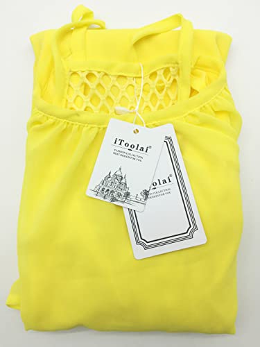 Image of Women's Chiffon Summer Casual Sundress Spaghetti Strap Tank Beach Dresses Bathing Suit Coverup
