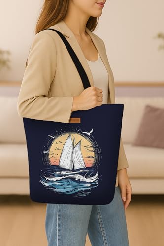 Image of The Purple Tree Eco-Friendly Canvas Tote Bag, Sustainable, Reusable Shopping, Beach, Travel or Everyday Tote, Wide Tote Bag