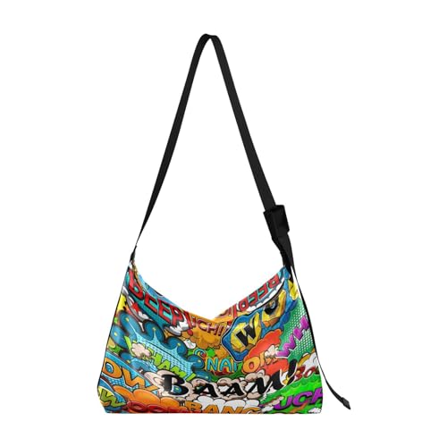 Bandolera cruzada para hombre a la moda para mujer, bolso bandolera grande, bolso de hombro con dibujos animados, Varios colores, 1 size