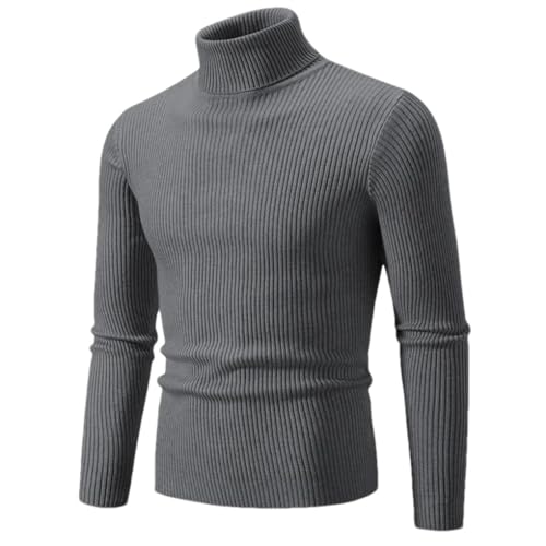 Men's Pullover Sweaters High Neck Long Sleeve Knitted Warm Casual Sweater Tops
