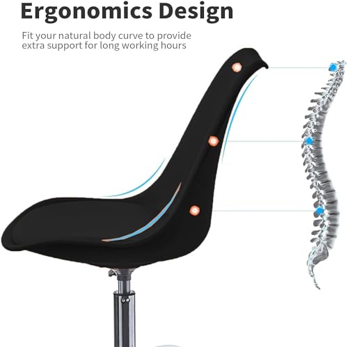 Image of NGFC Armless Revolving Office Chair | Height-Adjustable Stylish Modern Back Office Chair for Salon /Spa /Bar /Medical /Kitchen /Doctor Stool Chair (Black)