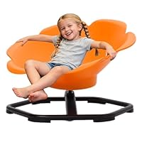 YULEYU Large Spinning Chair for Kids, Autism 360° Swivel Sensory Seat, 65cm Wobble Seat with Armrest and Backrest for Autistic & ADHD Children, Sit and Spin Training Body Coordination (Orange)