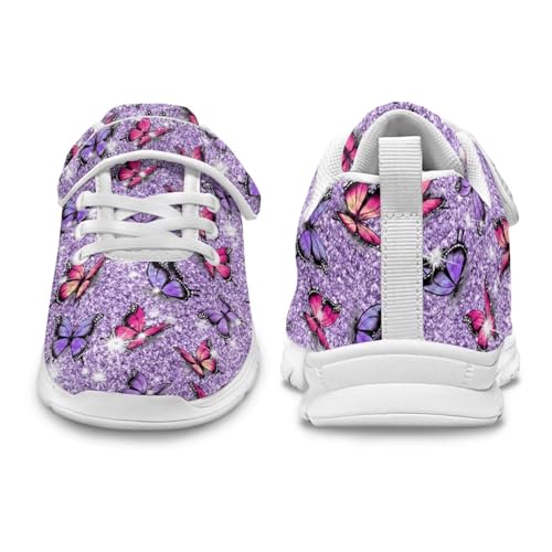 Girls Butterfly Athletic Sneaker for Kids Hiking Shoe Tennis Fitness Shoes Walking Strap Sneakers3