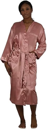 Up2date Fashion Long Satin Robes for Women with Full Sleeve Silk Bathrobe Full Length Sleepwear for Bridesmaids & Wedding