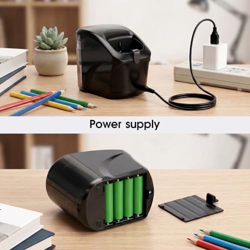 Taille-crayon électrique noir automatique avec réservoir de copeaux grande capacité - 5