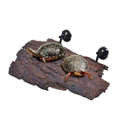 BESPORTBLE タートル テラス ランプ 水族館 池 欠け 紋付き 洞窟 水槽ログ ハイハイペット休憩パッド クリーパー休憩クッション アーチツリー横たわるクッション 樹皮の木の飾り Coffee