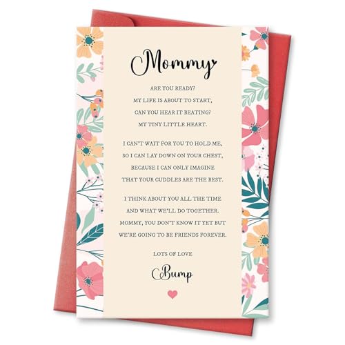 Poem Mother’s Day Card for New Mom, First Mother’s Day Card fr Wife, Pregnant Mom Mothers Day Card Gifts for Mommy To Be, Mother’s Day or Birthday Card Gift from Toddler