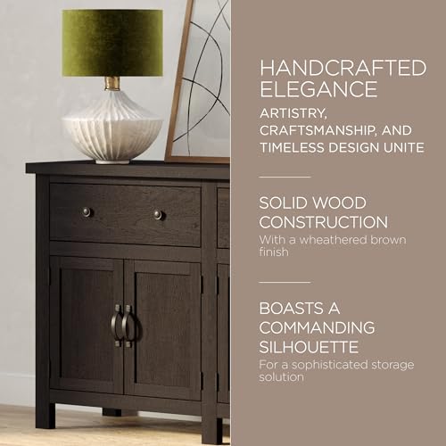 Maven-Lane-Felix-Rustic-Large-Wooden-Sideboard-Accent-Buffet-Server-Table-with-Doors-for-Kitchen-or-Living-Room-in-Weathered-Brown-Finish Maven Lane Felix Rustic Large Wooden Sideboard Accent Buffet Server Table with Doors for Kitchen or Living Room in Weathered Brown Finish