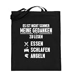 Spinnfischer Hochseeangler Jutebeutel | Essen Schlafen Angeln Baumwolltasche
