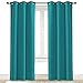 NICETOWN Room Darkening Curtain for Kids Bedroom Nursery Essential Thermal Insulated Solid Grommet Top Drape Panel for Girl Room (Peacock Teal, 1 Panel, 42 x 84 inch)