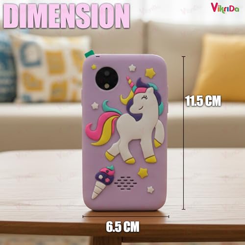 Image of VikriDA Plastic Kids Smartphone Toy with MP3 Music Player Bumper Back Case Dual Camera for Selfies in-Built Games 2.4 inch Screen 8MP Camera Toys for Boys & Girls (Purple)
